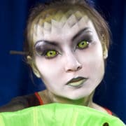 woman with Halloween makeup on, costume contacts safety, contact lens safety